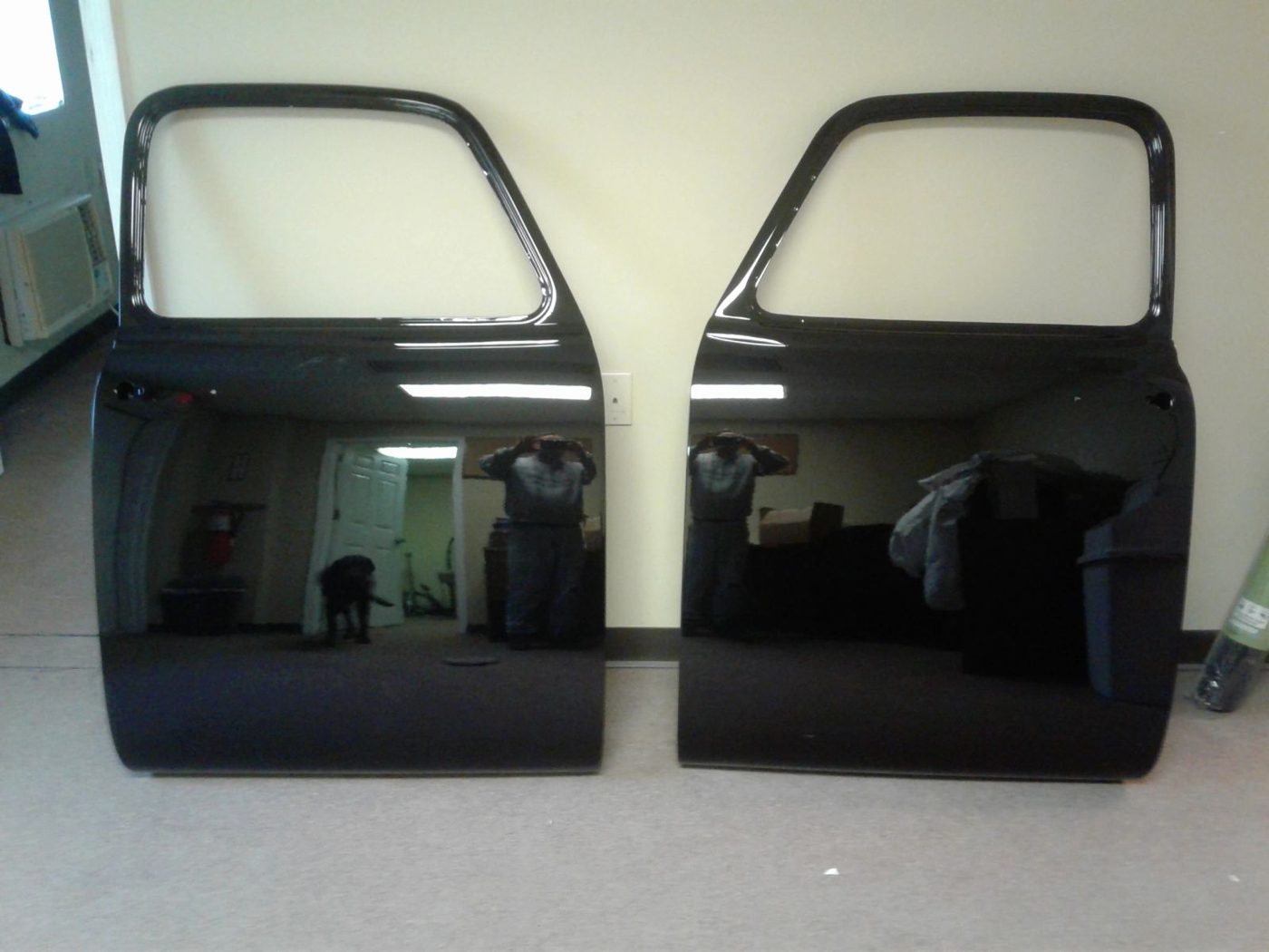Freshly painted doors