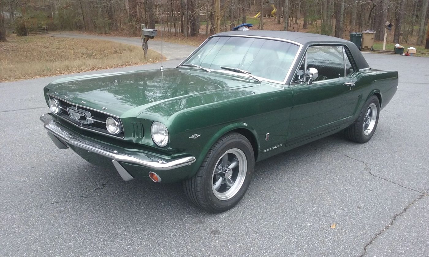 Green classic Mustang